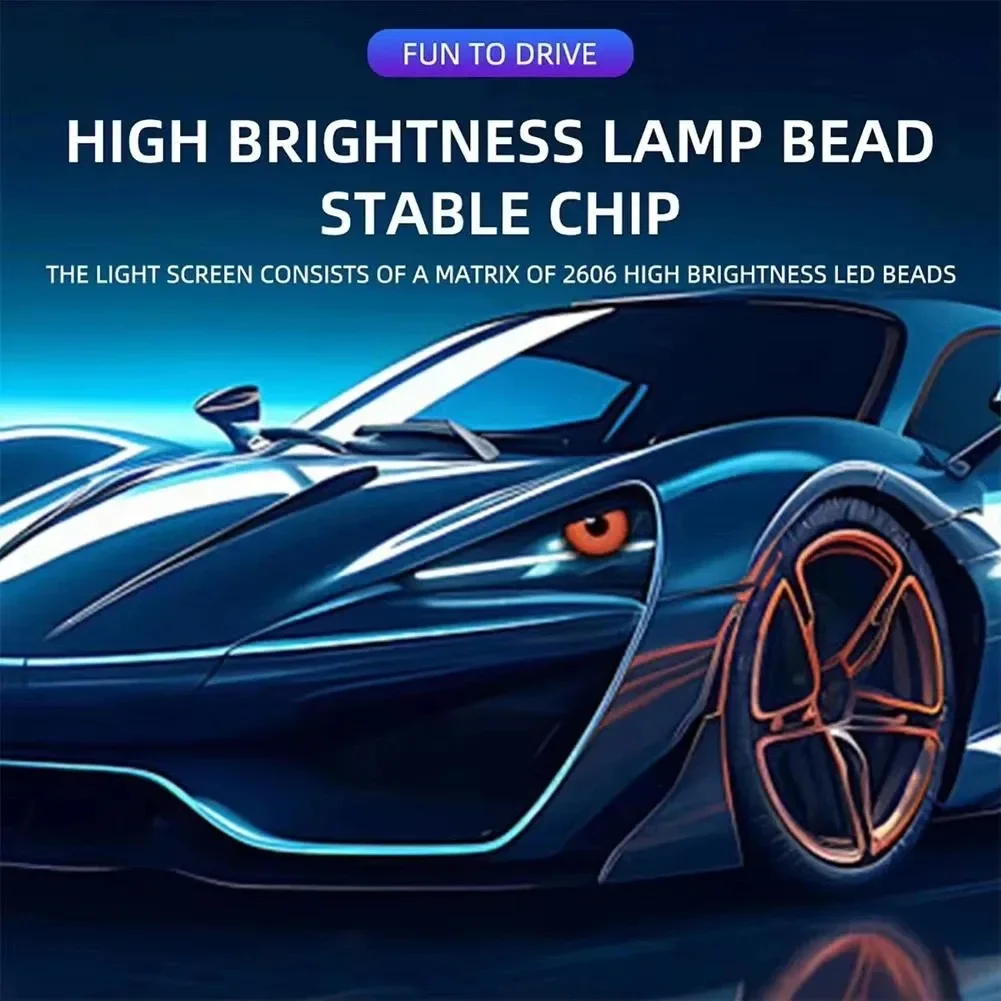 Devil‘s Eyes LED Car Headlight Modification APP Bluetooth Control Dynamic Eyes for Turn Signal Lamp Decor Car Light Accessories