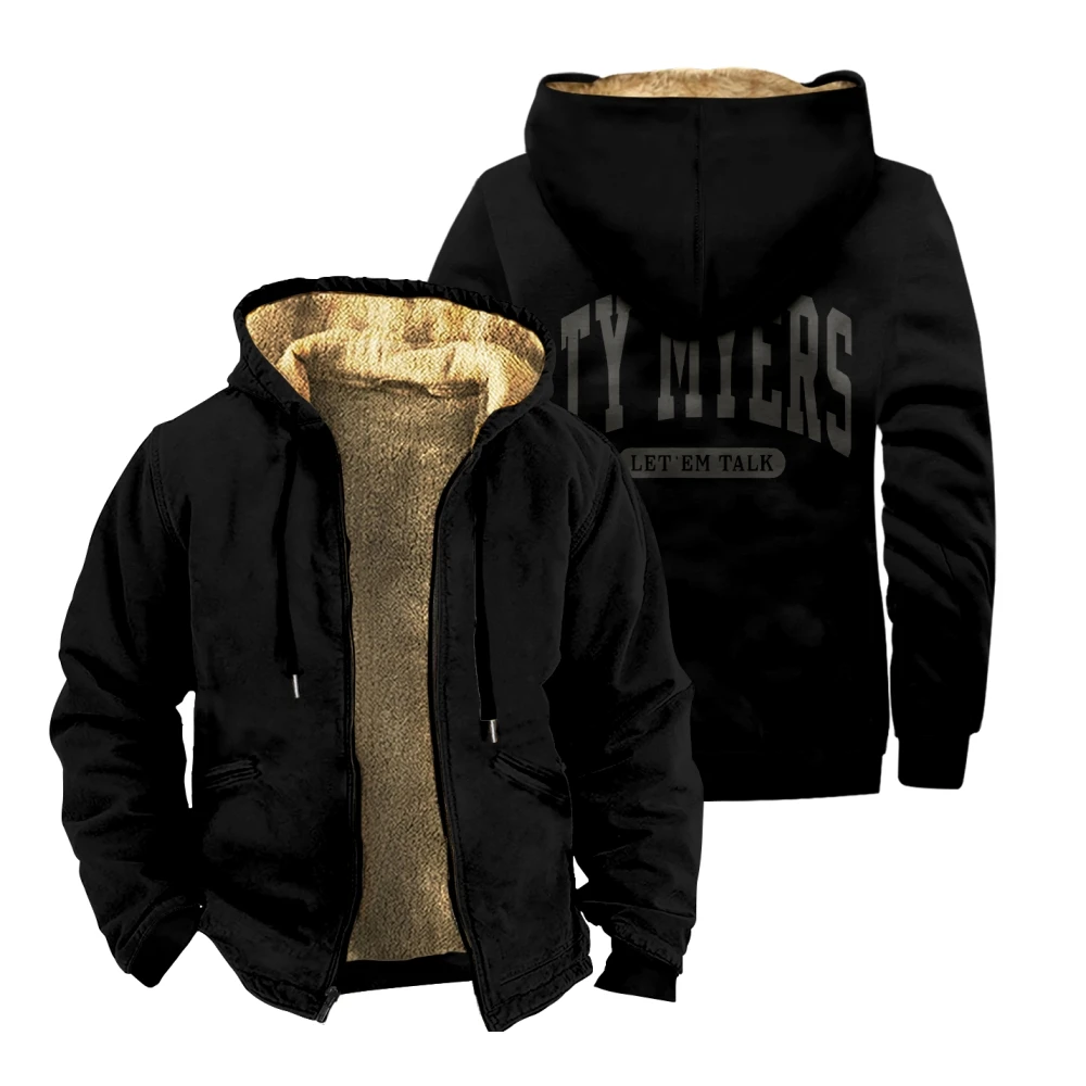 

Ty Myers Let 'Em Talk Zipper Coat Unisex Long Sleeve Hooded Winter Jacket Streetwear Parka