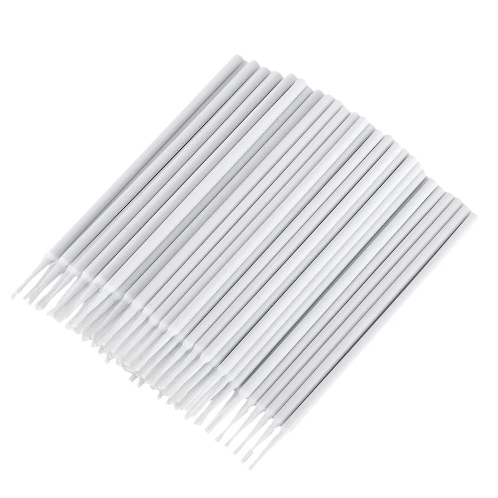 100 pezzi di pulizia tamponi di cotone applicatore per ciglia pennello micro estensione in miniatura