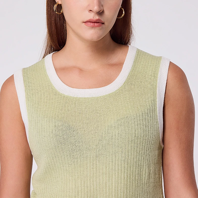 Woman Knitted Tank Tops Summer Basic Thin Knit Tops Casual Tank Tops Pullover O-Neck Tees Sleeveless Tops for Women 2024