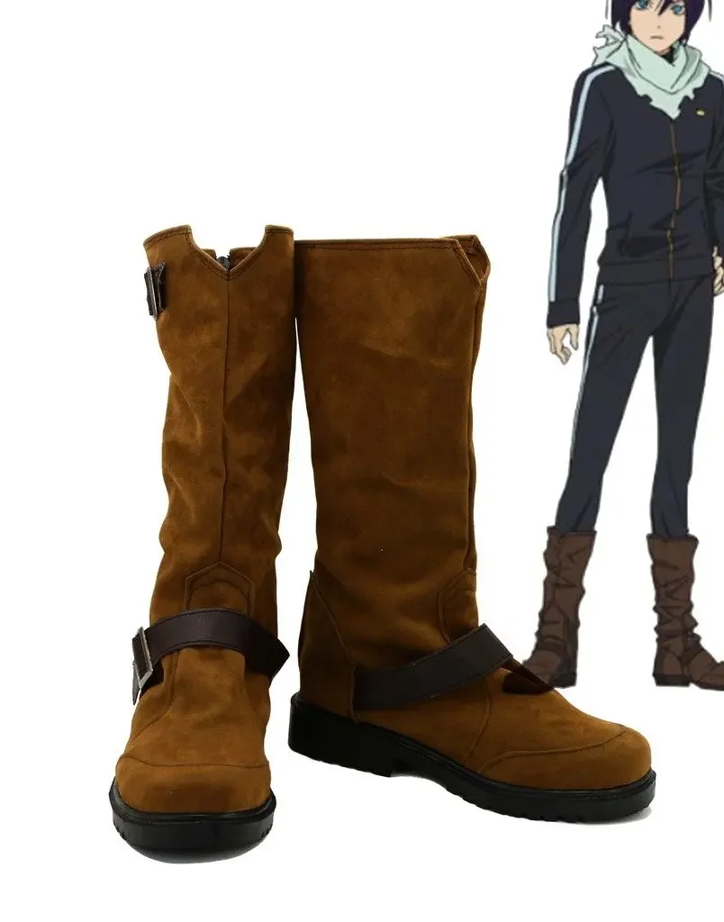 Noragami Aragoto Yato Cosplay Chaussures Bottes, Daim Sur Mesure