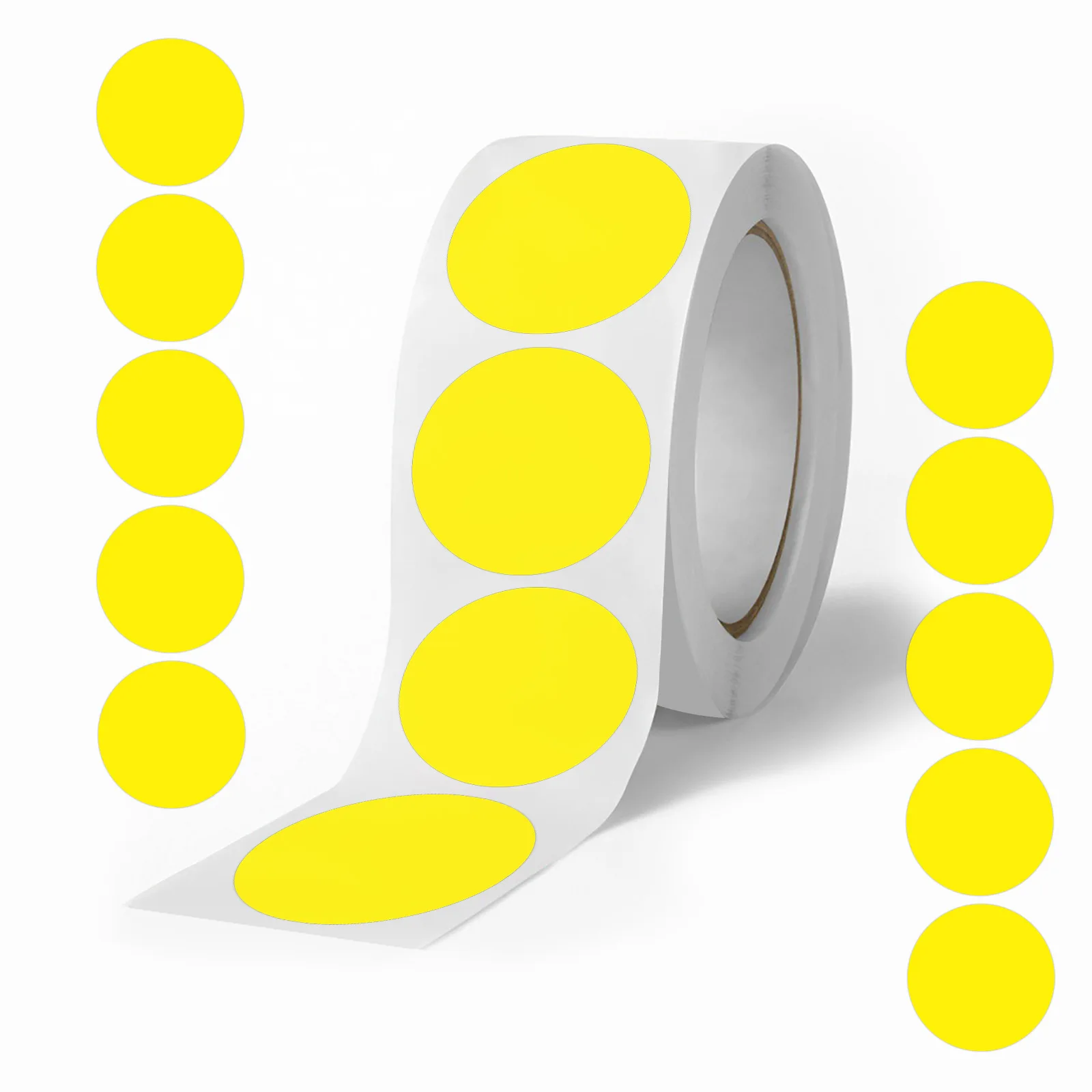 

300Pcs 1.5in Fluorescent Yellow Round Label Stickers, Fluorescent Yellow Round Adhesive Stickers for Item and Document Classification, Marking Key Points, Room and Office Organization, Item Marking and Classification Label Stickers
