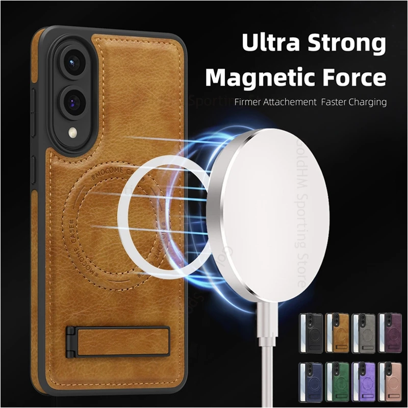 

For Samsung S26 Ultra 5G S25 Edge Shockproof Magnet Leather Kickstand Case For Galaxy S25FE S24 Ultra S22 S23 Plus Protect Cover