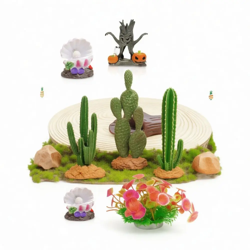 Decorative Fishing Cat Aquarium Ornament Hanging Miniature Figurine Landscape Craft Desktop Mini Water Tank Accessory Supplies