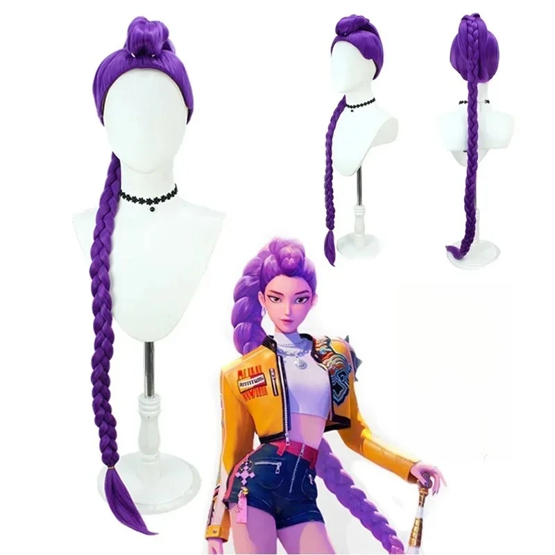 Movie Kpop Cosplay Wig Mira Rumi Zoe Demon Hunters Purple Black Red Long Hair Heat Resistant Synthetic Wigs