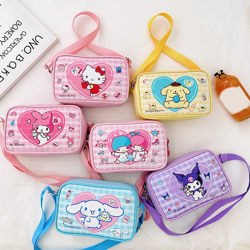 Crossbody Bags Sanrio Shoulder Messenger Bags Cute Cartoon Portable Backpacks Hello Kitty Cinnamorol Kawaii Coin Pouch For Girls