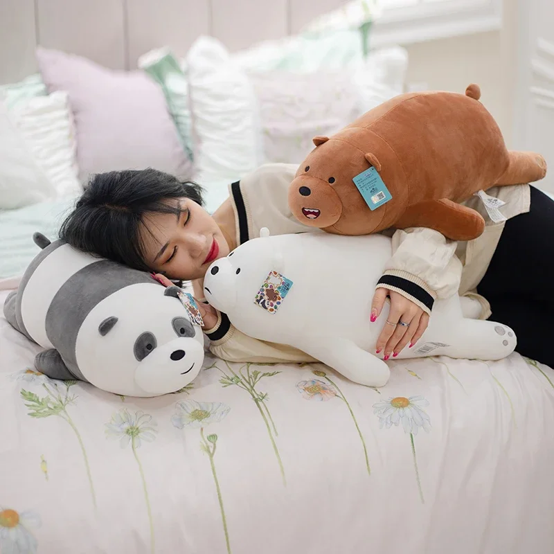 Original We Bare Bears Peluche morbidi Divano letto Comodo cuscino Arredamento della stanza Orso panda di grandi dimensioni Peluche Regali per bambole carine