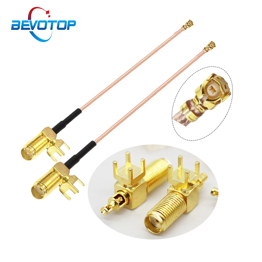 1PCS IPX to SMA Cable 4-pin PCB SMA / RP-SMA Female to 1st Generation RF1 Female Jack RG178 Pigtail WIFI Antenna Jumper BEVOTOP
