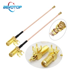 1PCS IPX to SMA Cable 4-pin PCB SMA / RP-SMA Female to 1st Generation RF1 Female Jack RG178 Pigtail WIFI Antenna Jumper BEVOTOP