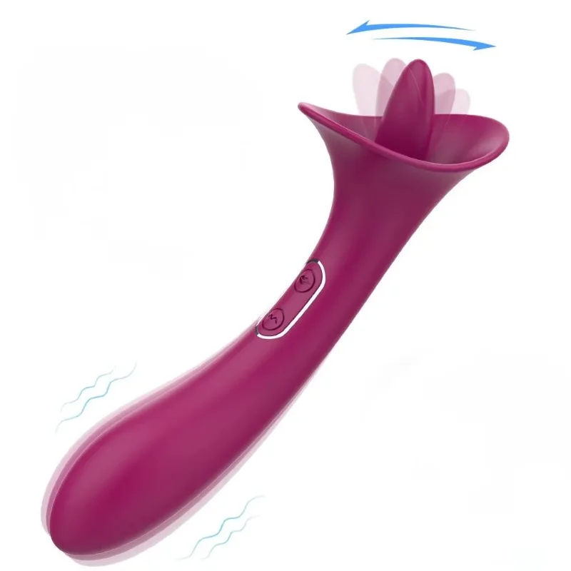 Multi Speeds Vibration Soft Silicone Tongue Licking Vibrator Rechargeable Female Nipple Licking Clitoral Stimulation Massager