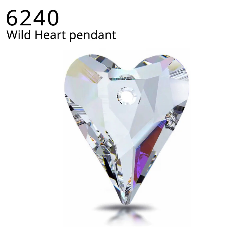 (1 piece) Original Crystals from Austria 6240 Wild Heart Pendant Loose Beads Rhinestone for DIY Jewelry Making Home Decoration