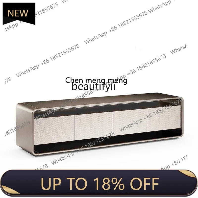 

P178 Italian-Style Light Luxury TV Cabinet Post-Modern Minimalist Living Room Locker Designer Style Stainless Steel Floor Cabine