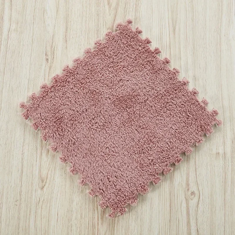NONE 30*30cm weicher Plüsch Kinder Kinder Teppich Spiel matte Puzzle Teppich warme Spiel matte ineinandergreifende Übungs fliesen Boden teppich Dekoration Matte 3
