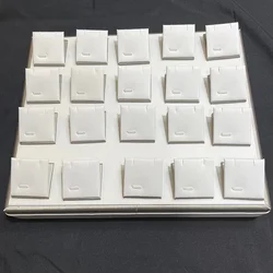 Jewelry Counter Display Tray 20 Grids Earrings Pendant Storage Tray Silver Gray and White Props Display Rack Jewelry Stand