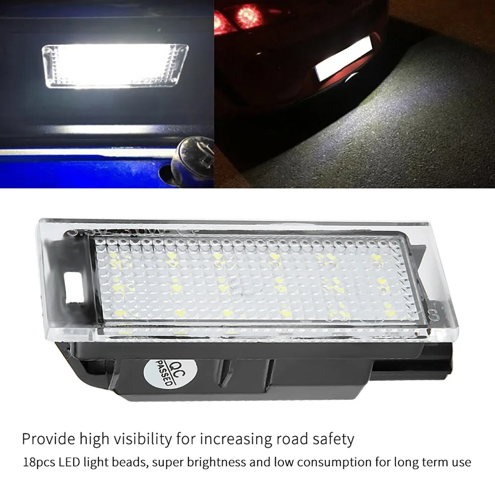 2Pcs LED Technology LED License Plate Light Direct Fit Replacement Waterproof Car License Plate Lamp Bright White Light