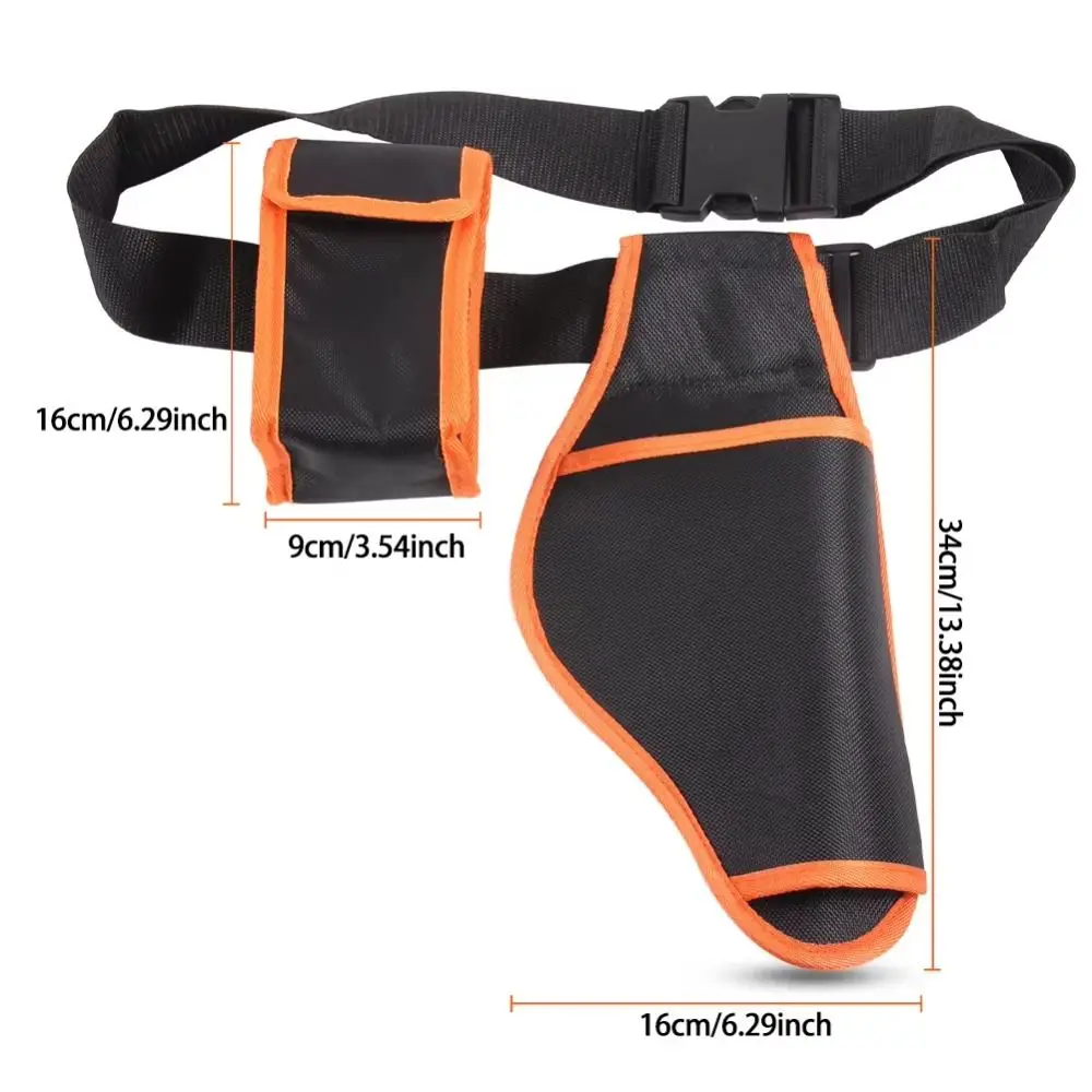 Caixa de armazenamento de bateria tesoura de poda elétrica saco de cintura wearable preto & laranja cinto kit de ferramentas estéticas tesouras elétricas bolsos