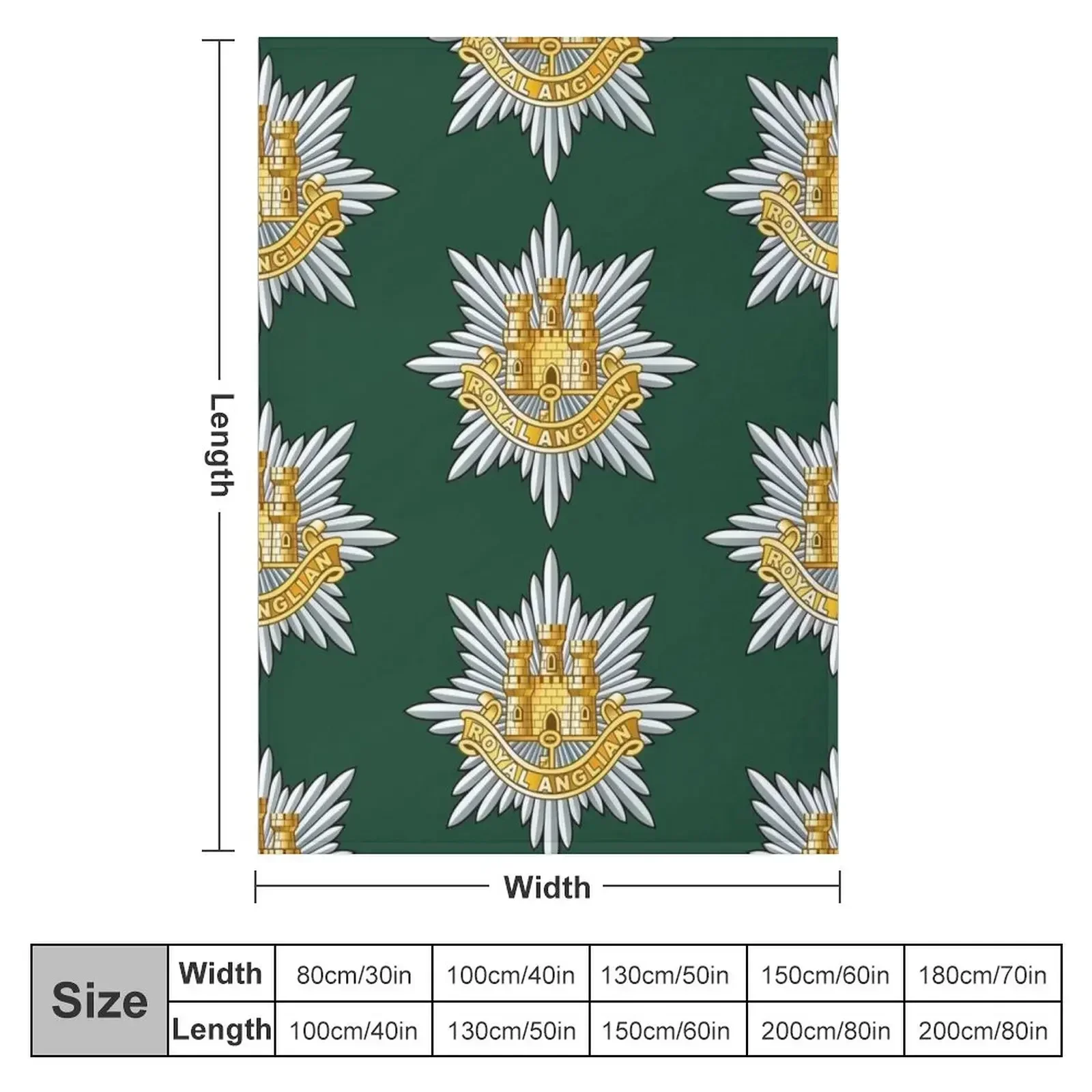 Royal Anglian Regimental Badge Throw Blanket couch cozy soft plush fuzzy picnic outdoor blanket