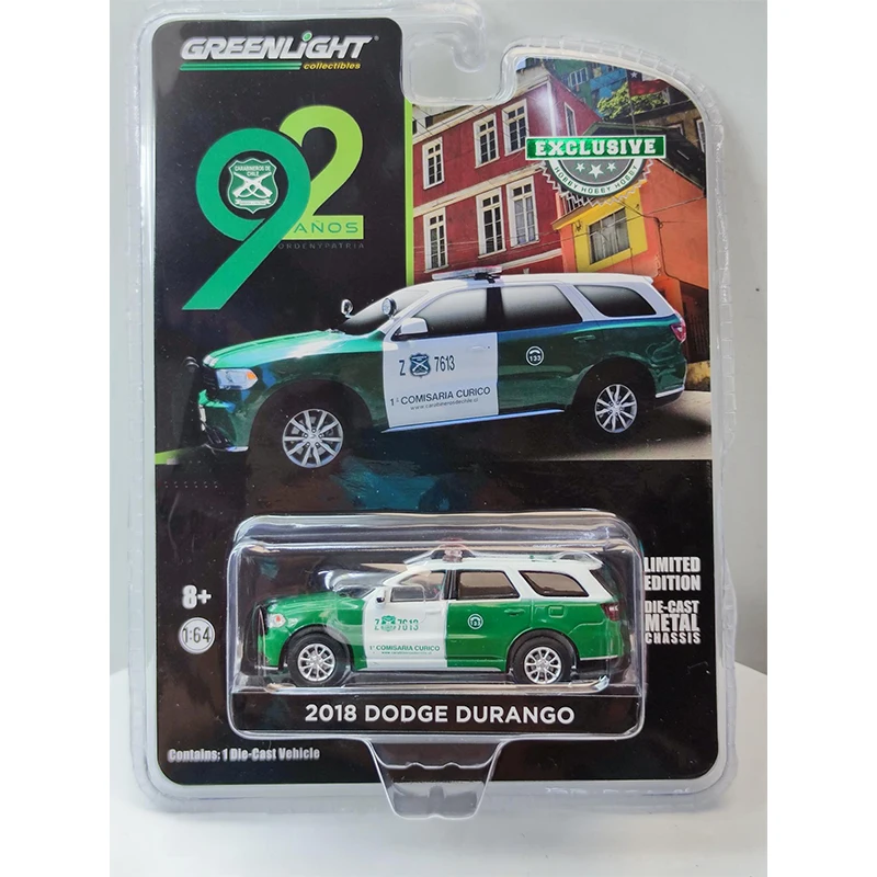 

Greenlight 1:64 2018 Dodge Durango Chilean Police Car Series Alloy Diecast Casting Model Children Toys Collect Ornaments