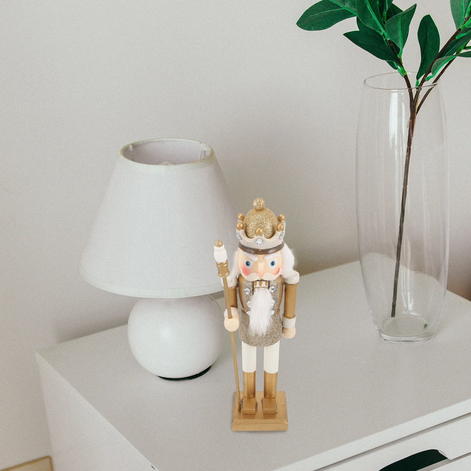 

1pc Wooden Nutcracker Decor Craft Holiday Home Office Table Ornament Xmas Wedding Party Supplies Desktop Decoration