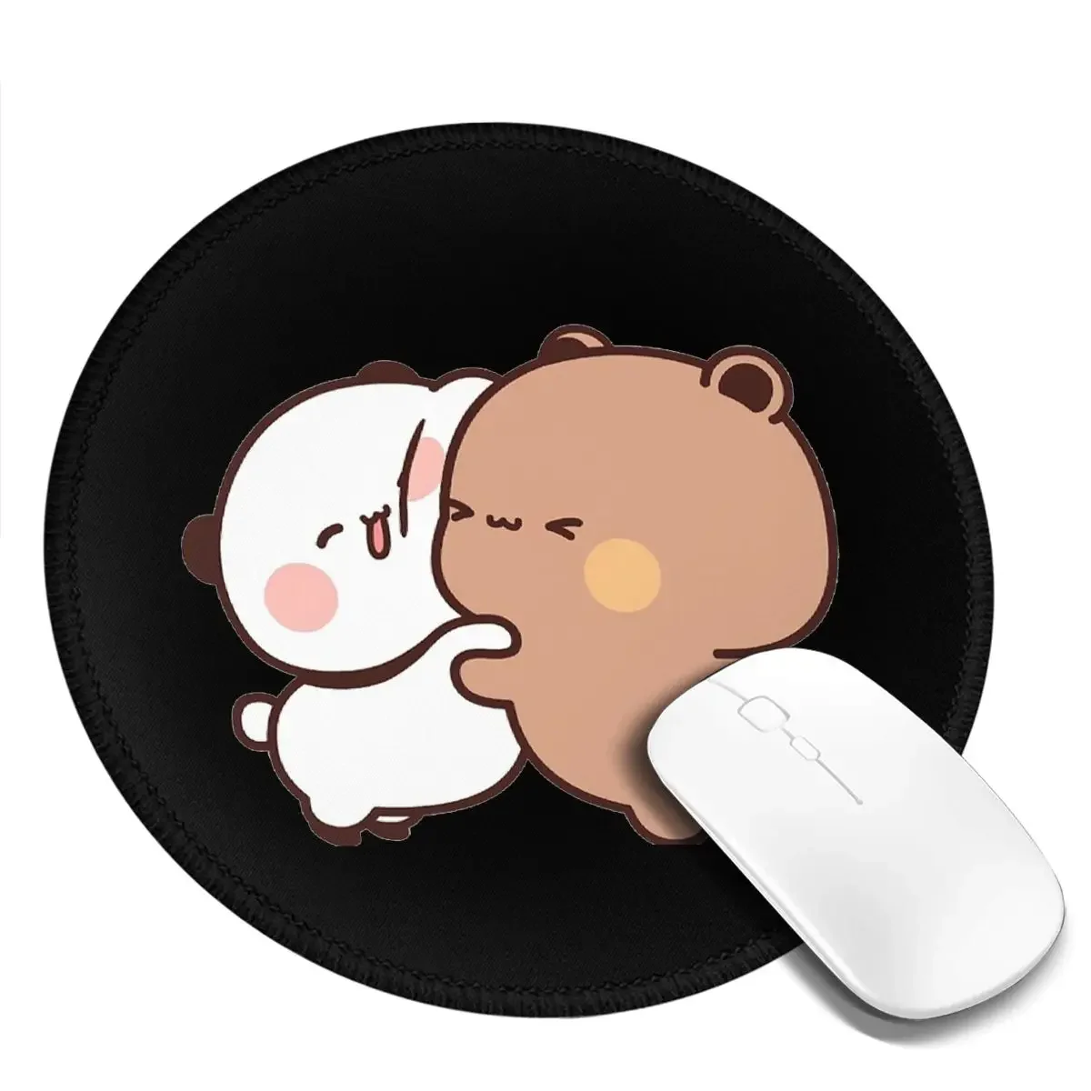 Bear And Panda Bubu Dudu Balloon Round Mouse Pad Computer Keyboard Mouse Mat Gamer Laptop Desk Mat Office Table Mats