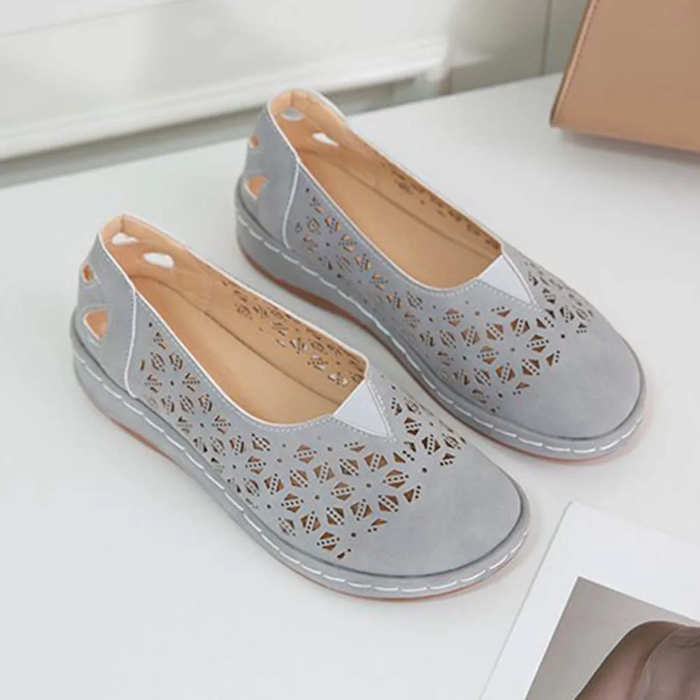 

Модные однотонные туфли с ажурным узором, удобная дышащая Спортивная обувь для прогулок на открытом воздухе, повседневная женская модная обувь