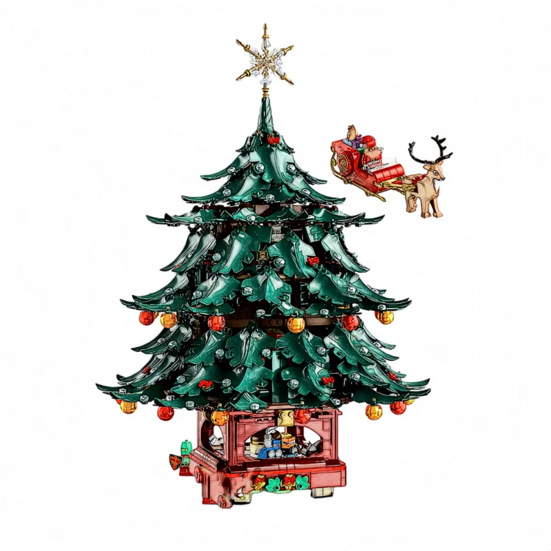 Weihnachtsbaum Heimdekoration Bauklötze 3171 Teile Kompatible Bausteine DIY Kreatives Wohnzimmer-Ornament Montagemodell
