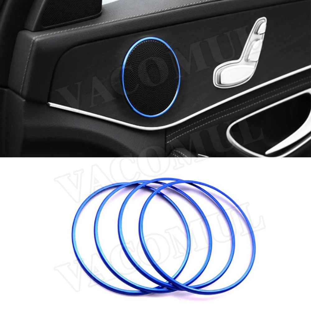 

Car styling for Mercedes Benz C GLC E Class W205 X253 W213 Alloy Door Stereo Speaker Ring Cover Trim