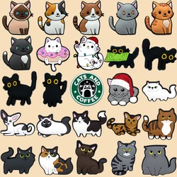 1/100pcs Cat Pin for Shoe Sphinx Orange Cat Black Cat Cute Shoe Charms for Women Girl Kids Sandal Accessories Buckle Decorations