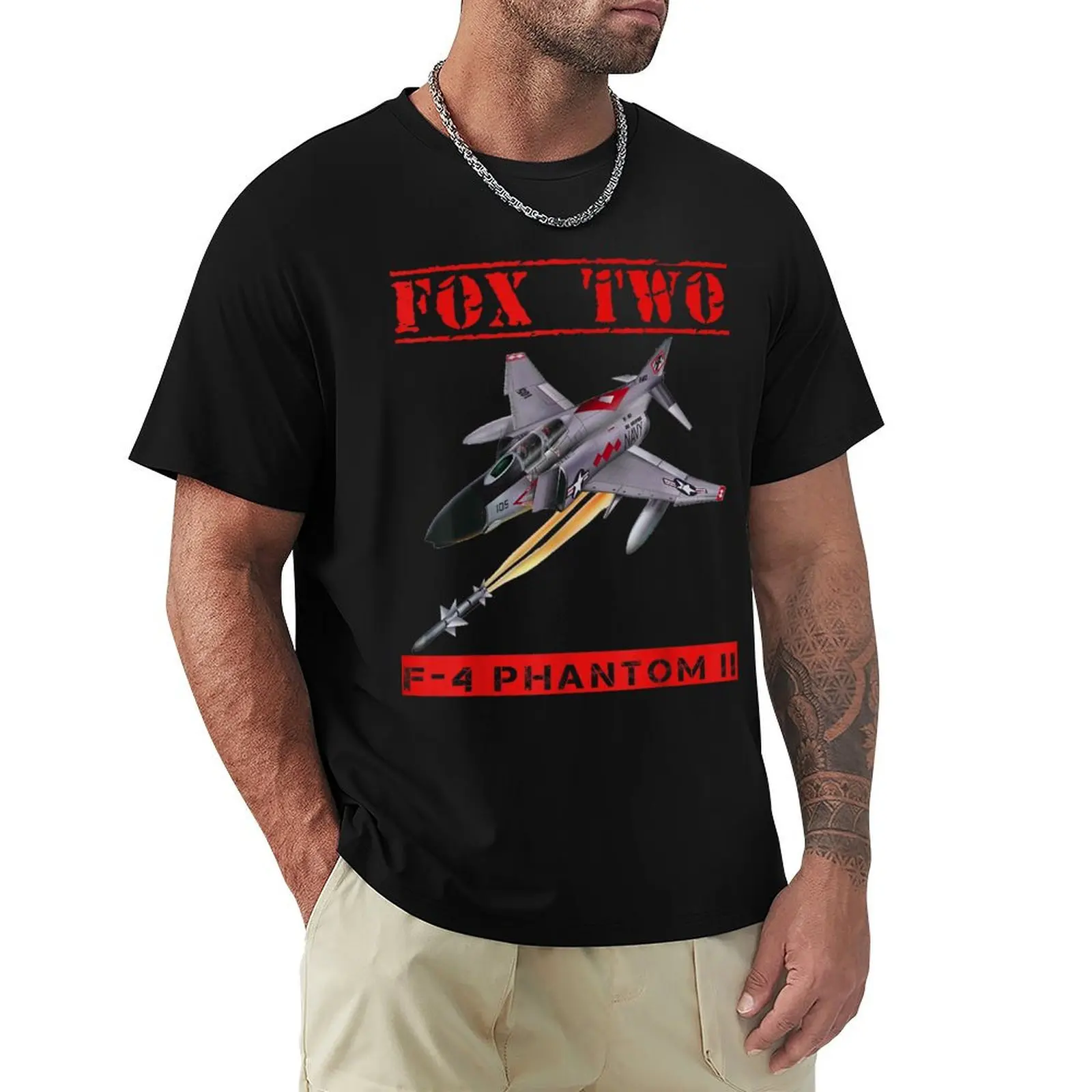 

F-4 Phantom II, On The Hunt For Mig's Fox Two !! T-Shirt Outdoor Work Short Sleeve Top