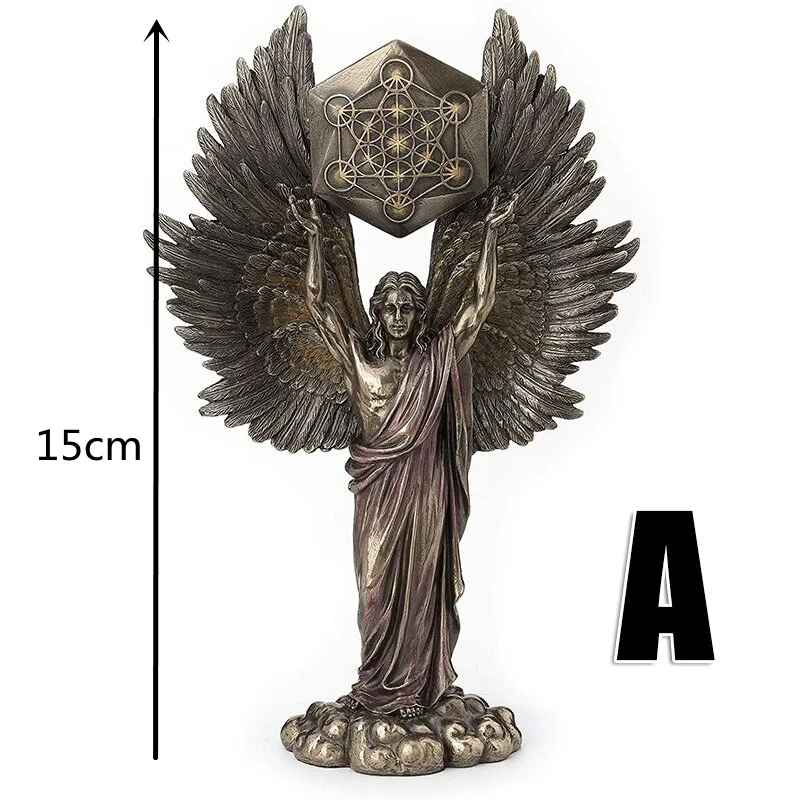 New Archangel Metatron Angel Transformation Sculpture Resin Crafts Garden Statue Creative Theme Belief Small Decoration