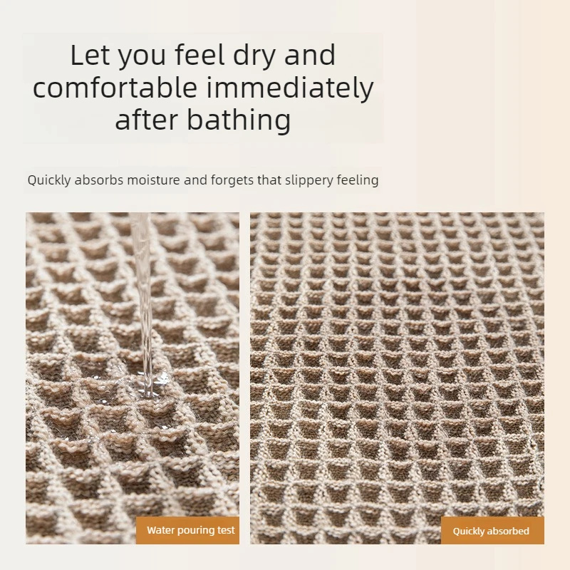Anti-Slip Bathroom Mat Absorbent Quick-Dry Floor Carpet for Shower Entrance Bedroom Non-Shedding Machine Washable Rubber Backing