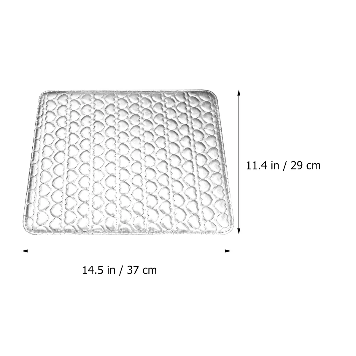Set di cuscinetti per polso quadrati con motivo a cuore, poggiapolsi per manicure in PU, argento, adatto per principianti