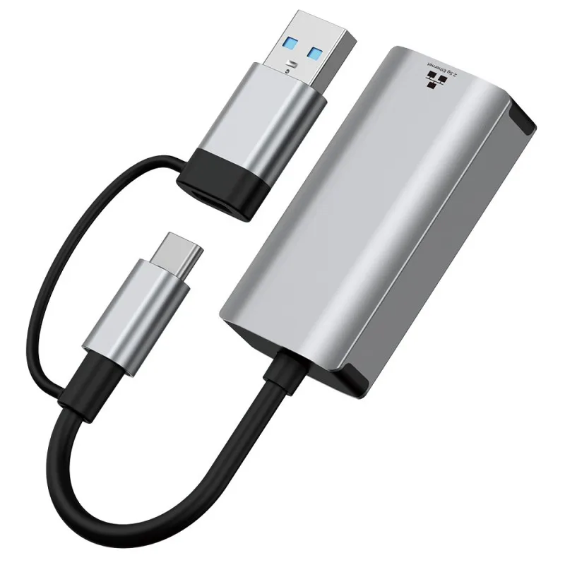 2500Mbps Ethernet Adapter USB 3.0 Type C Netwerkkaart 2.5G Ethernet Gigabit Adapter Lan Card Hub voor MacBook iPad Win 7/8/10/11