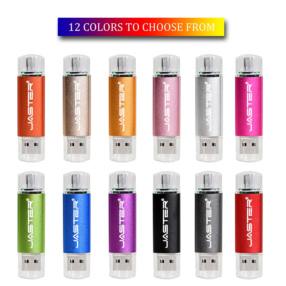 Metal OTG Android USB 2.0 Flash Drive 64GB Colorful Creative Gift Memory Stick 32GB Personalized Customization Pen Drive16GB
