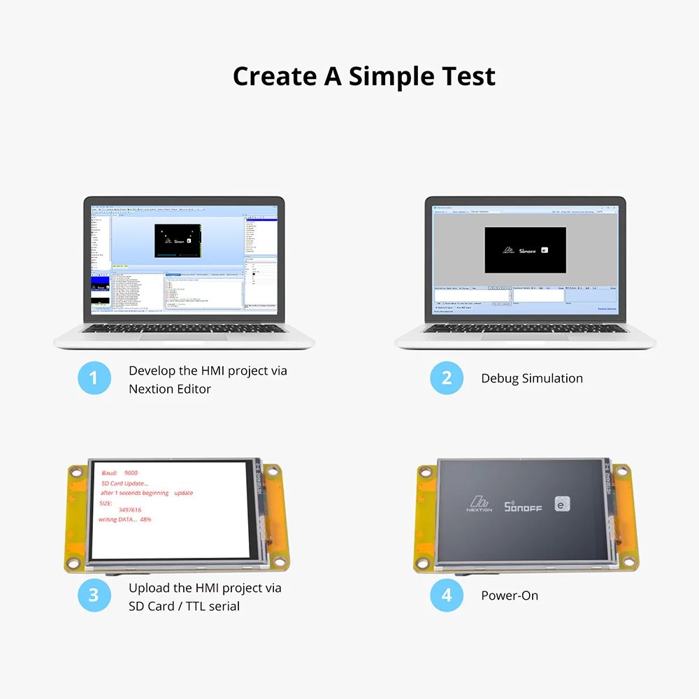 Nextion NX3224F024 2.4” Discovery Series HMI Resistive Touch Display Module Free Simulator Debug Support Assignment Operator
