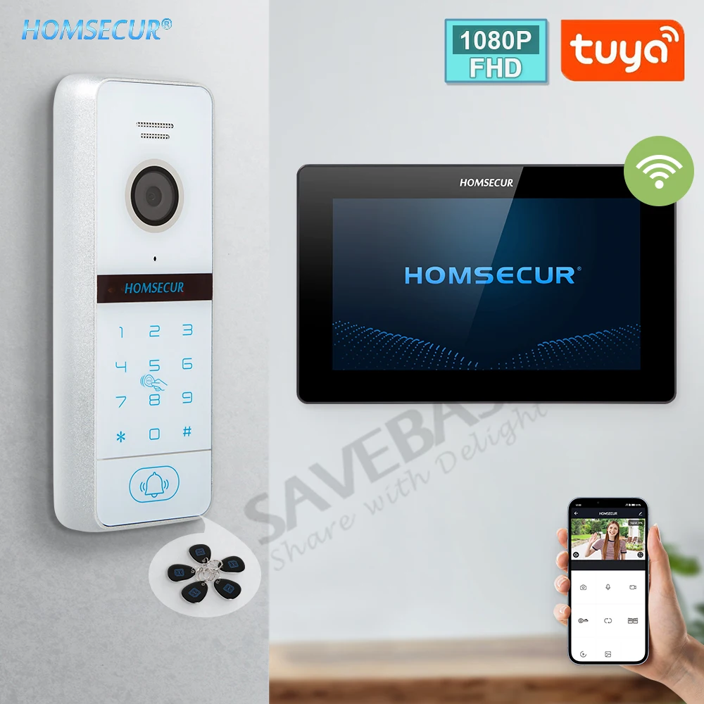 

4 Wire 7" WIFI Tuyasmart Home FHD 1080P Video DoorPhone Intercom Password IC Keyfobs Access Snapshot Record Doorbell Camera IP65