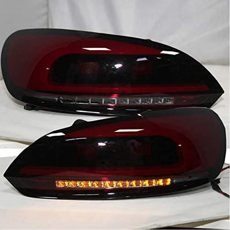 2 Pieces LED Taillight For VW Scirocco Rear Back Lamp 09-13 Year Dark Red