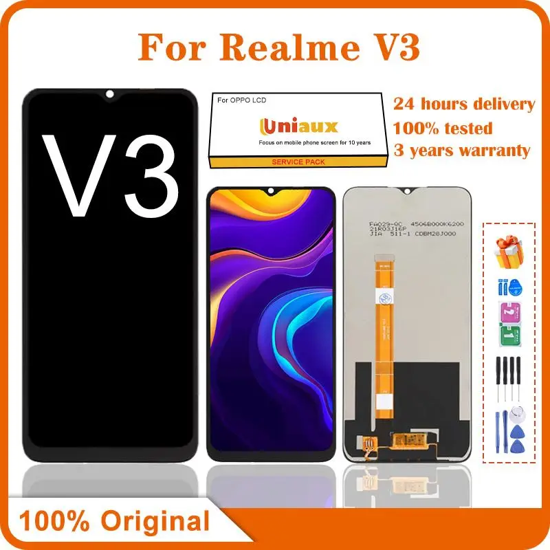 

6.5"Original For OPPO Realme V3 LCD Display Touch Screen Digitizer Assembly Replacement Repair Parts For Realme V3 5G LCD Screen