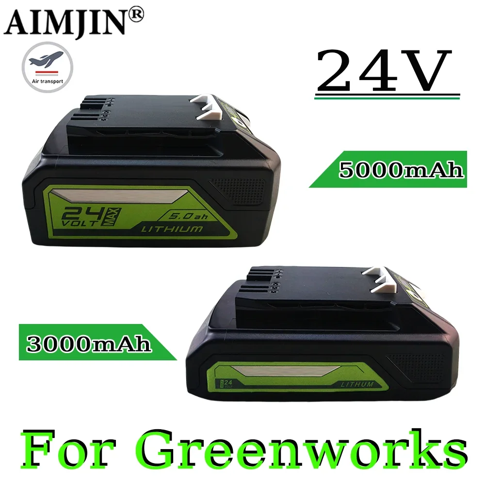 

5.0Ah/3.0Ah 24V Li-ion Battery for Greenworks G24B4 Battery 48V 29842 29852 BAG708 BAG711 Cordless Tools 20352 22232 2508302