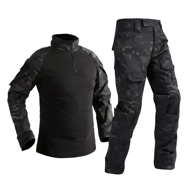 Garnitury taktyczne Outdoor Paintball Odzież męska Uniform Wodoodporne koszule moro Spodnie Cargo Garnitury odporne na zużycie