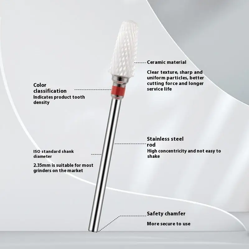 Ceramic Stainless Steel Nail Drill Bit Milling Cutter For Manicure Pedicure Nail Files Buffer Nail Art Equipment Accessory