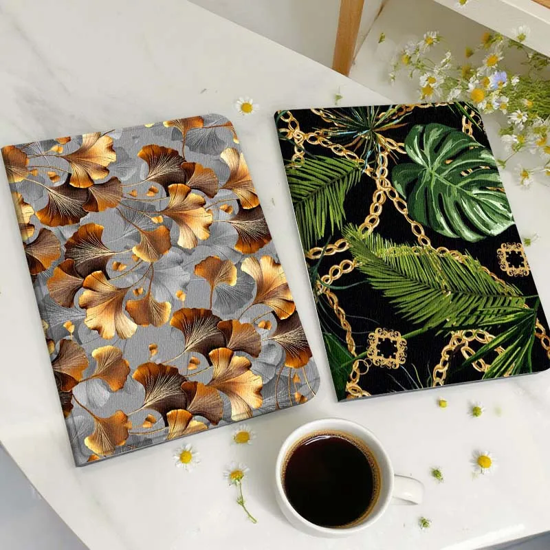 

Golden Ginkgo Leaf Pattern Gift Tablet Case For Huawei Honor MatePad MediaPad Air 5 6 7 11 V6 V7 V8 V9 X9 X8 T10 T10s C5e T5