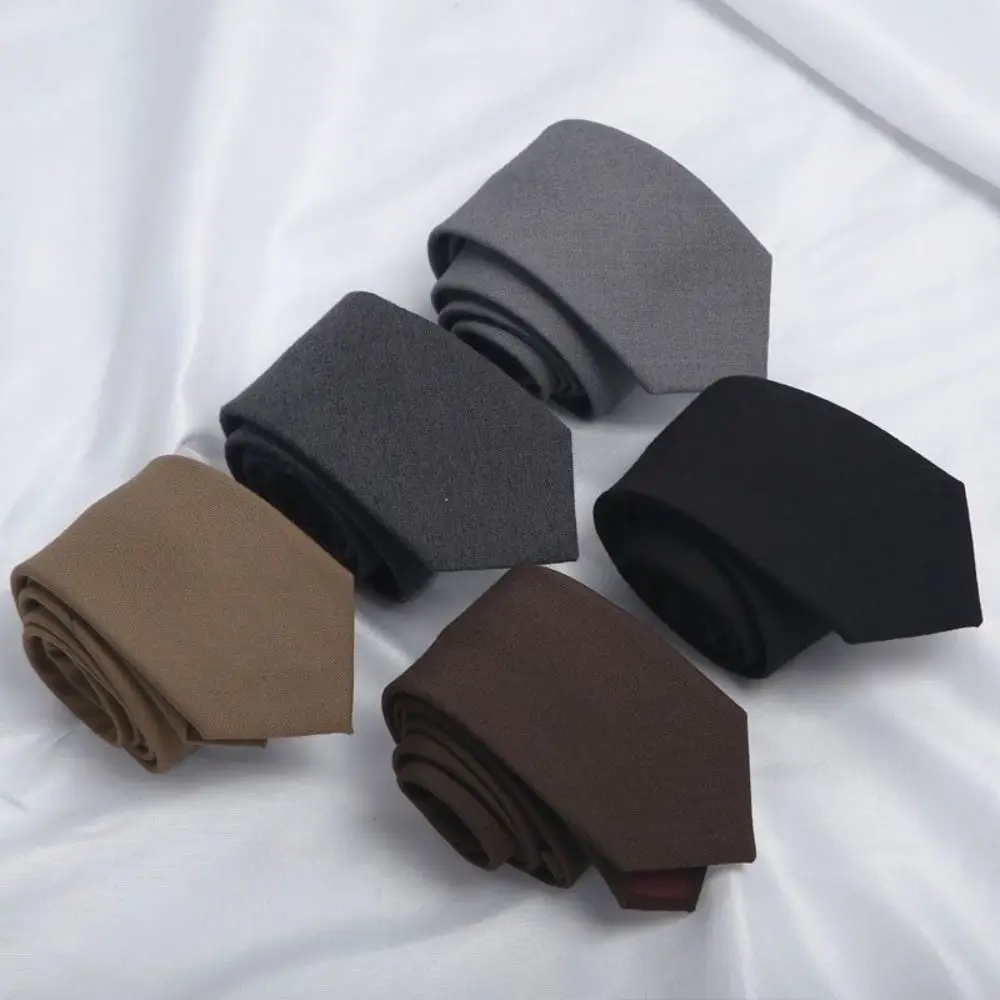 Einfarbige Krawatte aus Baumwolle, Retro-Farbe, elegante Herrenkrawatte, Bekleidungszubehör, verstellbare Business-Anzug-Accessoires – Detail 5
