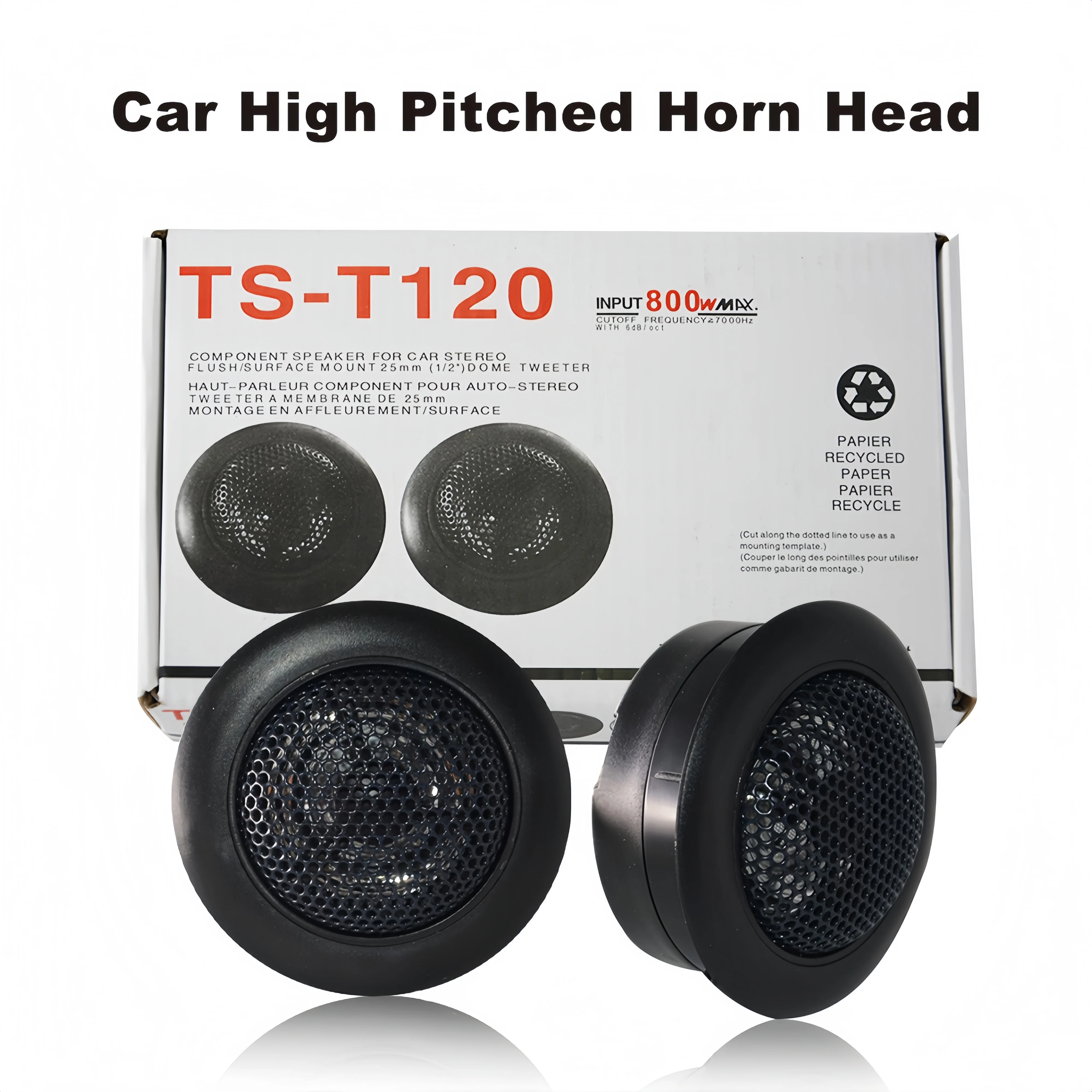 1 Pair 800W Car Speaker Audio Horns Music Stereo Auto Audio System Modification TS-T120 Car Tweeter Stereo Speaker Super Loud