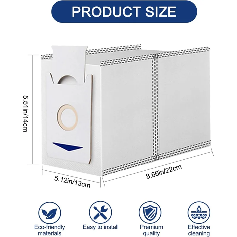 Yeedi M12 PRO+ 및 Ecovacs DEEBOT T30 Omni T30 PRO MAX 진공청소기용 FZFZ 교체 먼지 봉투 10개입