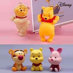 Disney kubuś puchatek psiak Model akcji figurki Anime Tigger Pig lalka z Pvc śliczny tort na biurko ozdoby samochodowe prezenty urodzinowe dla dzieci