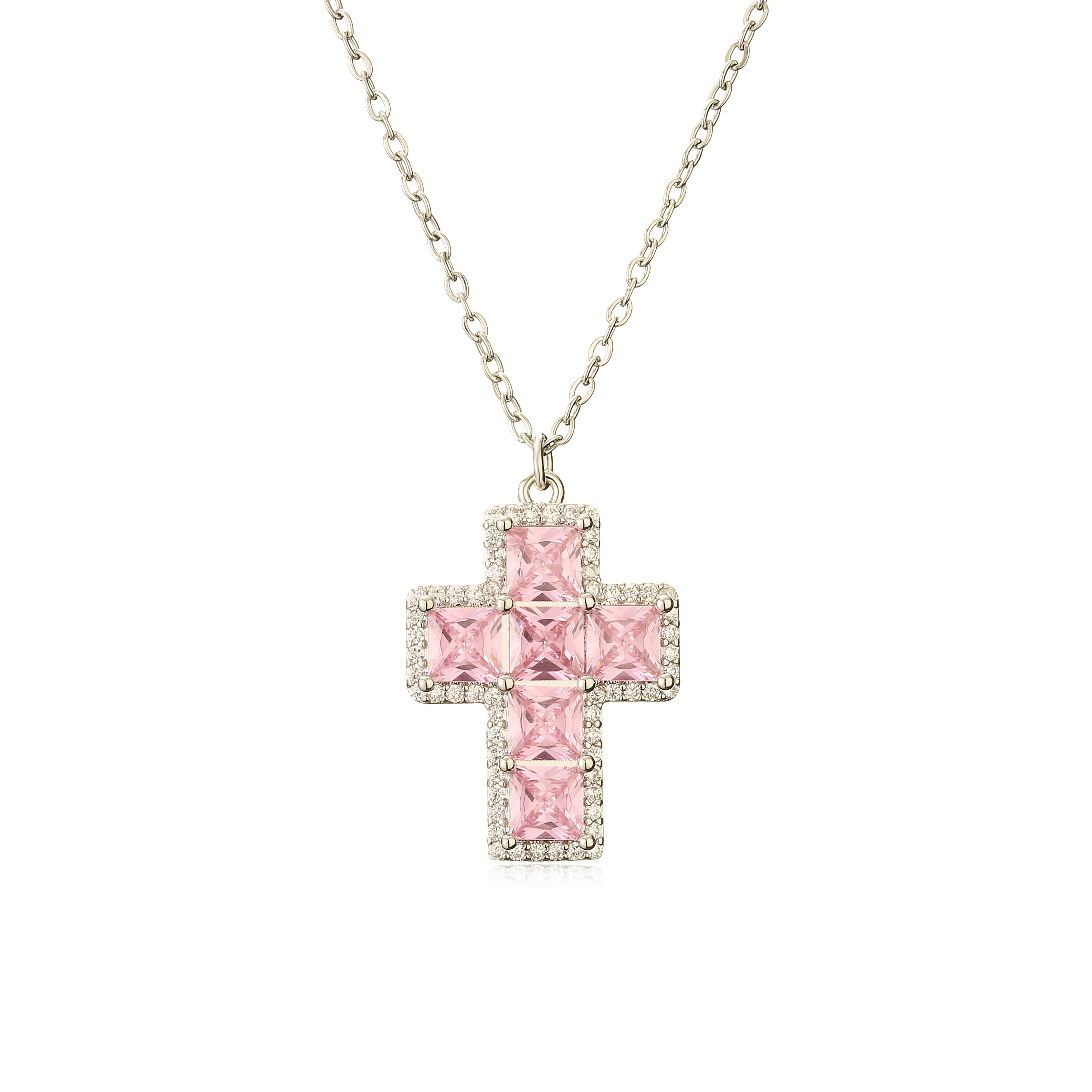 HECHENG, Shiny Cubic Zirconia Cross For Women Fashion Gold Silver Color  Cross Choker Pendant Necklace Party Jewelry