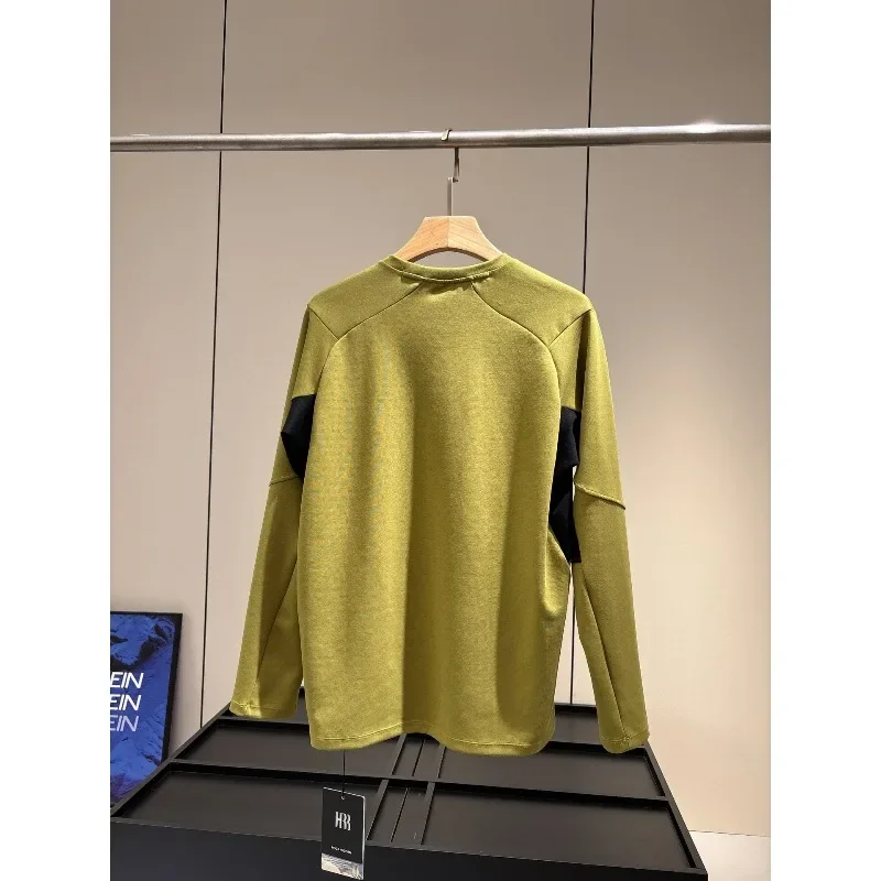 Sweatshirt - Men's Contrast Color Breathable Long Sleeve T-Shirt for Active Lifestyle Outdoor Breathable Long-sleeved T-shirt
