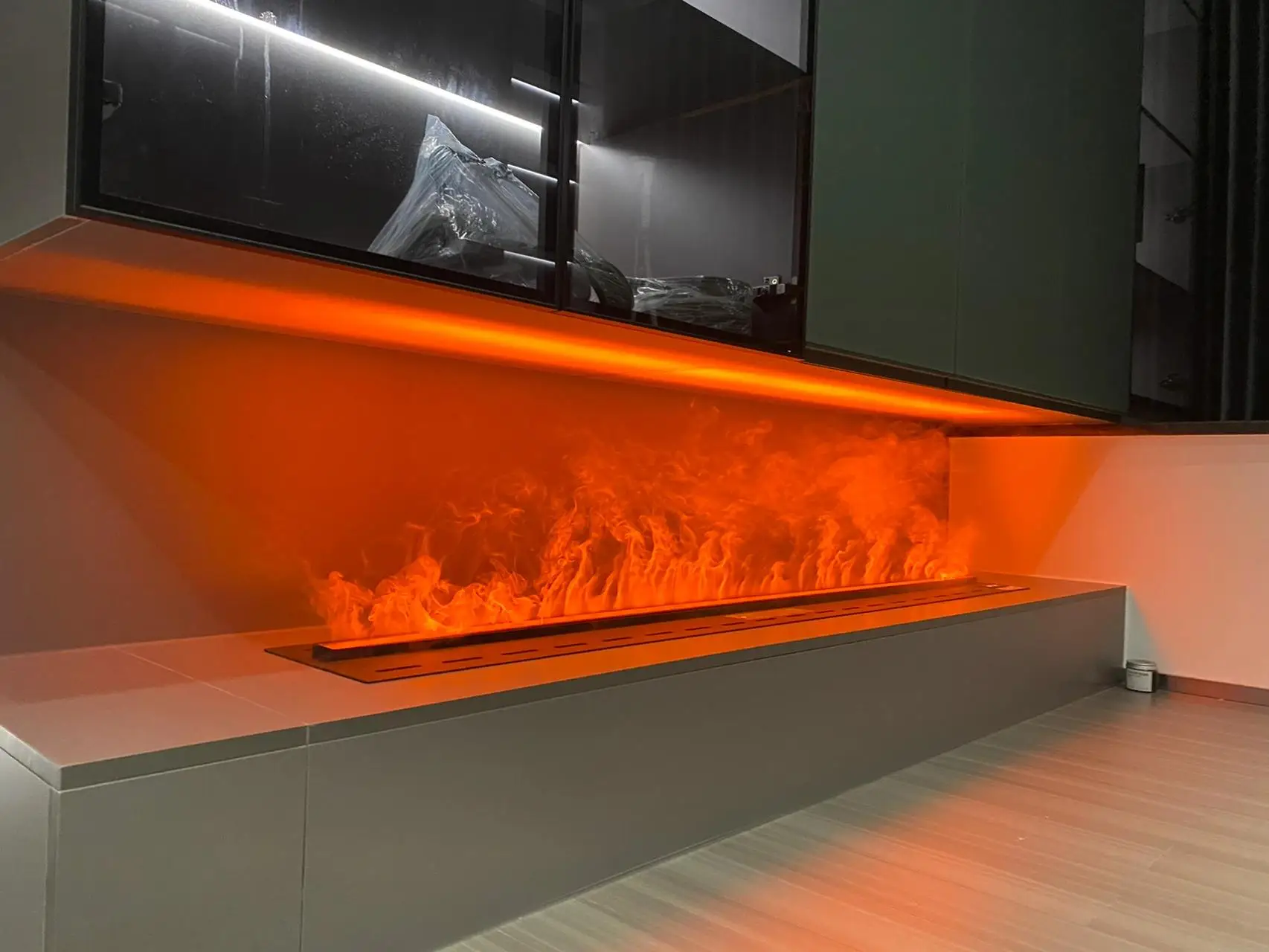 3D Intelligent Electric Fireplaces Remote Control Neon Flame Decorative LED Vapor Steam Water Fireplace Insert Indoor Use Villas