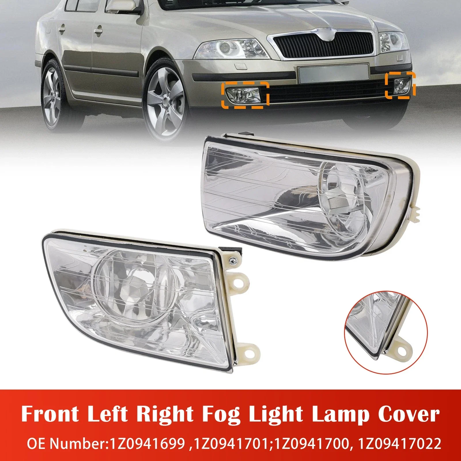 Для Skoda Octavia 2004-2008 1Z0941699 1Z0941700 Левая/Правая Передняя Накладка Бампера ABS PC, Замена Крышки Противотуманной Фары